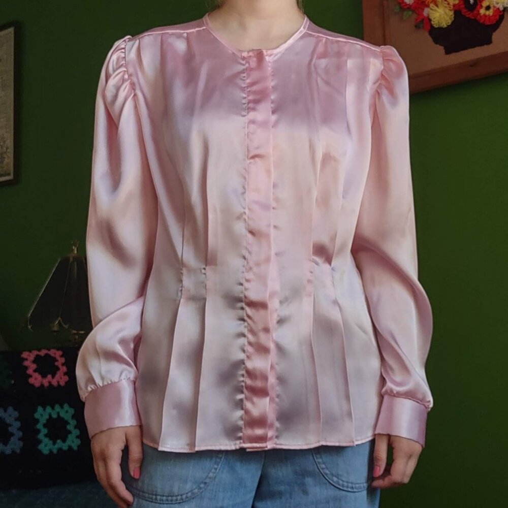 Vintage 80s Pink Button Down Shirt